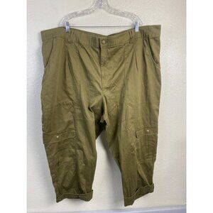NEW Know Rose Womens Cargo Pants Plus size‎ 4X Olive Green Utility